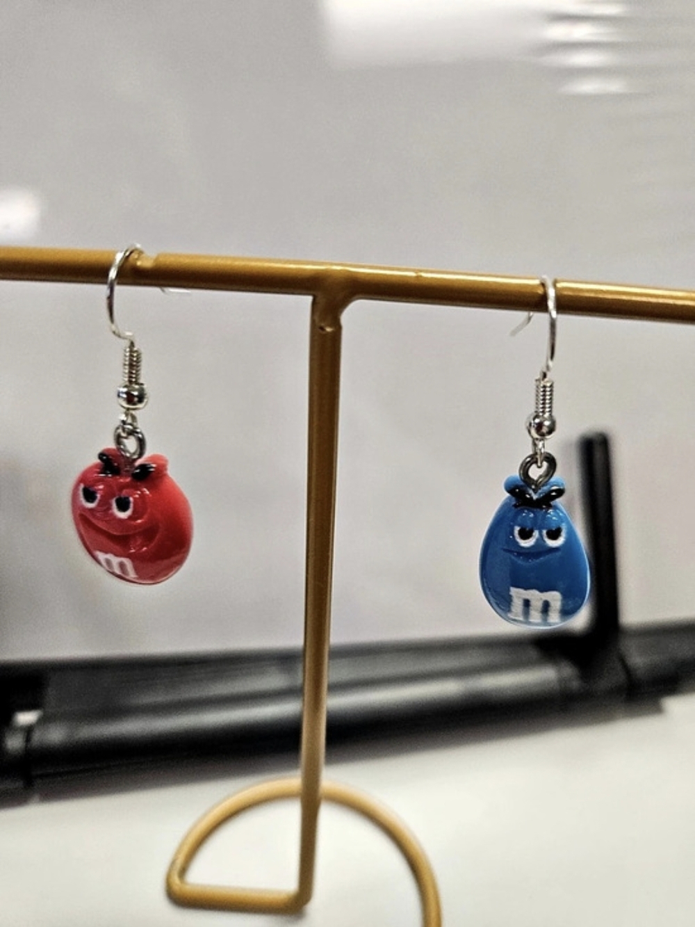 Red & Blue Character Earrings Like New